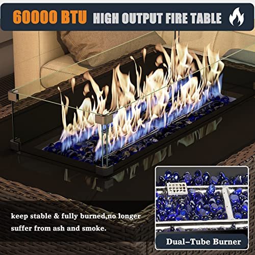 KHOLH - KHOLH 44 Inch Propane Gas Fire Pits Table for Outside Patio