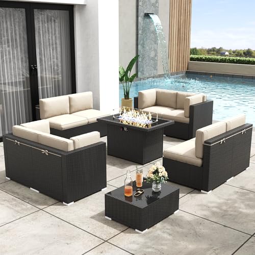 KHOLH Patio Furniture Set with Fire Pit Table